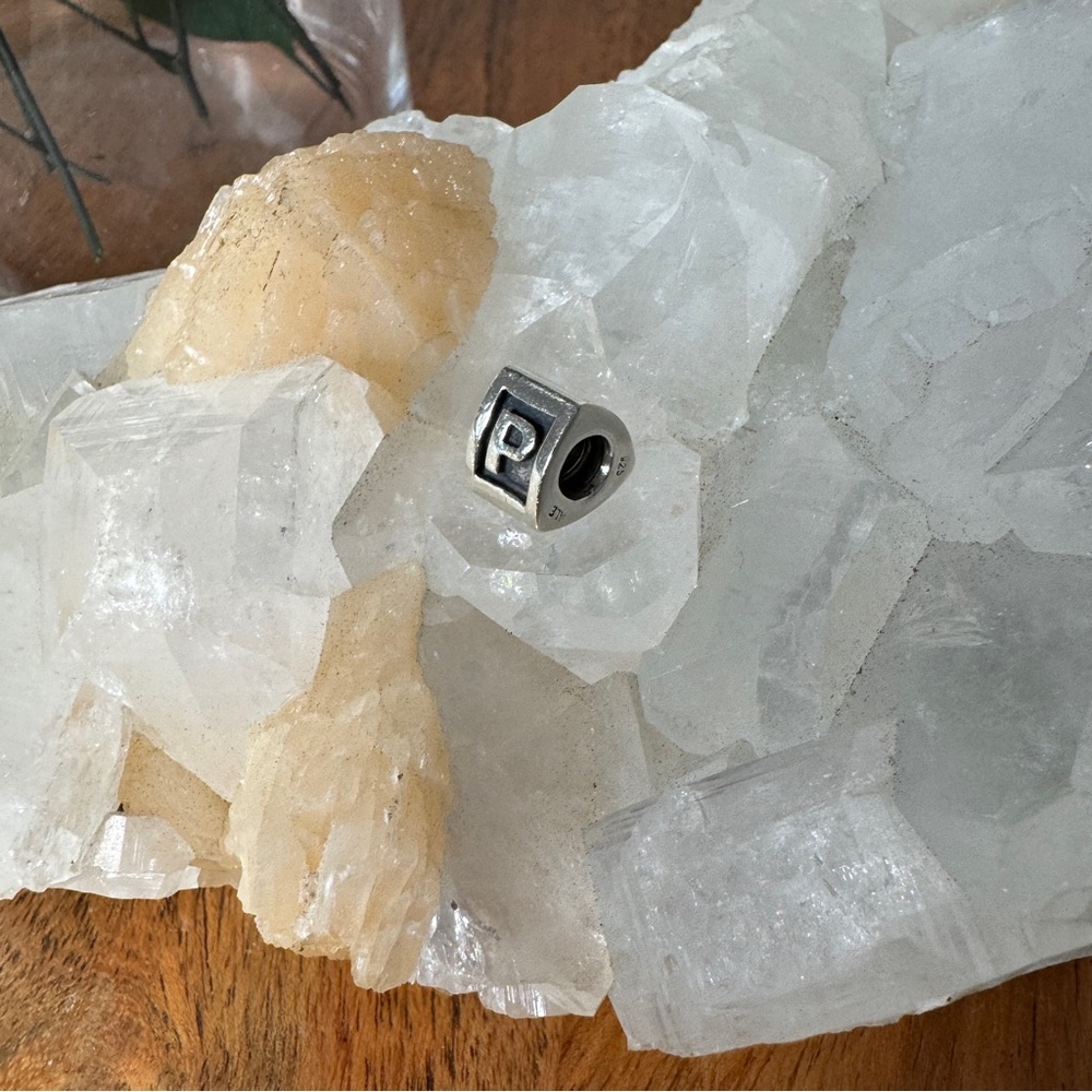 Pandora Authentic Retired Silver Letter P Initial Charm Bead